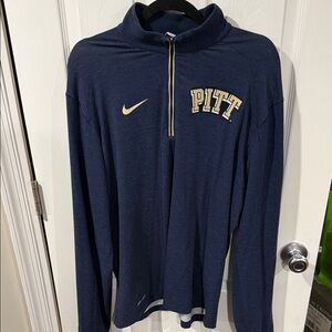 Nike Navy PITT Logo Quarter-Zip Top